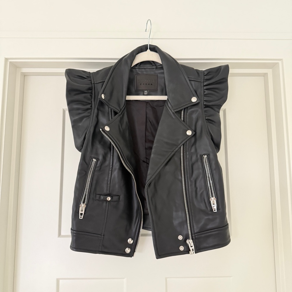Blank NYC Vegan Leather Vest with Flutter Sleeves